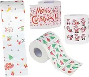 Beavorty 4-roll Christmas Patterned Toilet Paper Rolls Soft Disposable Napkin Paper for Holiday Decorations Random Style
