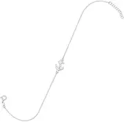 [JewelryWeb] 9 Plus 3 Centimeters Extention Ster. Silver Anklet 10mm X 15mm Sideways Nautical Ship Mariner Anchor Spring Ring Closure Jewelry Gifts for Women - 23 Centimeters