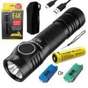 Combo: NITECORE E4K Next generation Flashlight 4400 Lumens w/Tip Winter Keychain