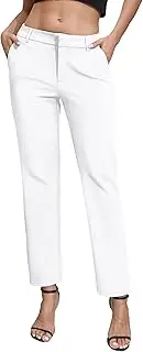 [Urban CoCo] Women's Elastic Waisted Dress Pants Business Work Casual Stretch Slacks with Pockets