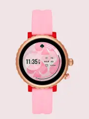 kate spade new york pink silicone sport smartwatch featuring contactless payment
