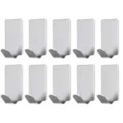 10Pcs 43x25mm Stainless Steel Hat Hooks, Towel Hooks Robe Hooks(Silver)