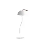 Elosung Smooth White Lamp Cap Elegant Curved Stem Mushroom Desk Led Table Light