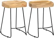 Gavin Bar Stools 2 pcs Bar Stools for Kitchen, Dining Room Solid Mango Wood