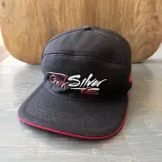 Quicksilver 6 Panel Hat Cap Black Red Surf Y2K VTG Adjustable Snap Back OSFM