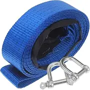 iplusmile 1 Set Heavy Duty Tow Rope Strap for Trucks and Cars Reinforced Towing Strap with Hooks Versatile Vehicle for Off Road and Emergency Use