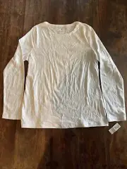 The Talbots Tee Women’s Size L White Long Sleeve Tee T-Shirt Stretchy Top