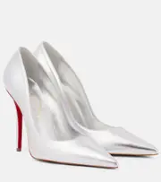 [Christian Louboutin] Christian Louboutin Miss Z 100 metallic leather pumps AU 11 silver
