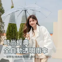 在飛比找PChome24h購物優惠-OMG 時尚透明雨傘 加厚折疊三折傘 自動開合傘 IG熱門雨