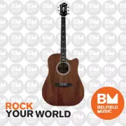 Hagstrom Mora II Series Acoustic Guitar Dreadnought Mahogany w/ Pickup & Cutaway