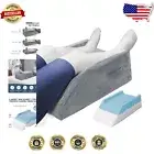 Portable Memory Foam Leg Elevation Pillow - Machine Washable, Non-Slip Base
