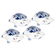 4x Floating 11.2cm Turtle Porcelain Ornament Patio Garden Decor Medium BLU/WHT