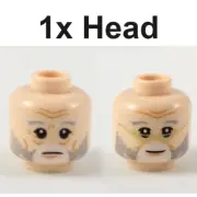 LEGO - Light Nougat Minifigure Head, Gray & White Eyebrows & Beard, Gold Glasses