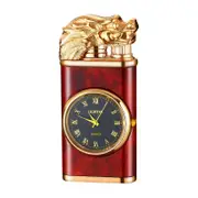 unbrand Double Fire Switching Lighter With Quartz Watch Metal Inflatable Windproof Blue Flame Lighter Fashion Gift A
