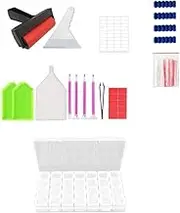 HIGHROCK 75 Pieces DIY 5D Diamond Painting Tools Set, Painting Accessories Kits. with Diamond Painting Roller and Diamond Embroidery Box.