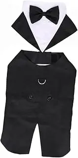 BAZEITFLOW Elegant Pet Wedding Suit Cotton Tuxedo Bow Tie for Dogs Pet Costume Formal Wear Garment for Special Occasions Parties