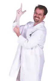Men's Lab Coat Harry Fingerman Costume - Rasta Imposta