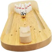 HONITANO Mini Bowling Game Set Interactive Wooden Tabletop Bowling for Desktop Game Enhances Hand Eye Coordination and Math Skills