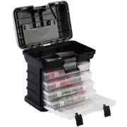 KINJOEK Fishing Tackle Box Kit, Portable 4 Layers Fishing Accessory Box Case,...