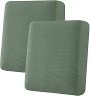 H.VERSAILTEX High Stretch Individual Seat Cushion Covers Sofa Slipcovers Couch Cushion Protector Sofa Covers Rich Jacquard Textured Twill Fabric (2 Pack for 2 Cushion, Loden Frost)