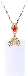 [ZhuyuanSD] National trend design good luck lotus and nothing incident square necklace