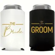 Wedding Can Coolers - Stubby Holder - The Groom & The Bride - Great Gift!