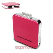 2200MAH PORTABLE EXTERNAL PINK BATTERY CHARGER USB IPHONE 4S 4 3GS IPOD NANO