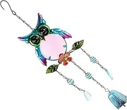 BESPORTBLE Hanging Owl Wind Chime Outdoor Decorative Chimes Metal Wall Decor for Garden