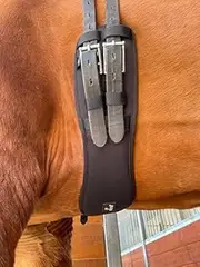 Preto New Dressage Girth Synthetic Memory Foam Anatomical Horse Girth with Elastic Ends Saddle Girth for Horses Anti-Spread and Anti-Bile Belt with Comfortable Padding Ergonomic