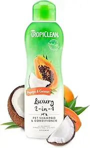 Tropiclean Paypaya and Coconut 2-in-1 Luxury Dog Shampoo and Conditioner 592ml