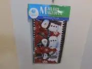 Custom Decor Three Snowmen on Red Background Magnetic Mailbox Cover- New
