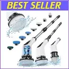 Adjustable Electric Spin Scrubber - 2 Speed Cleaning Brush for Bathroom & Floors
