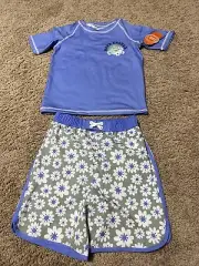 Wonder Nation Toddler Boy Or Girl Short Sleeve Rashguard Swim Set Size 5 Year