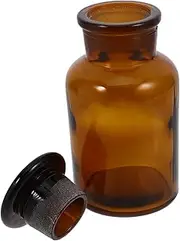 ULTECHNOVO Wide Mouth Glass Reagent Bottle Borosilicate Glass Storage Jar for Chemical Laboratory Use UV Protection Easy Maintenance with Ground Stopper