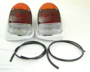 Tail Light Assembly Left & Right Red Amber Clear Lens Fits Volkswagen Type1 Bug (for: Volkswagen)