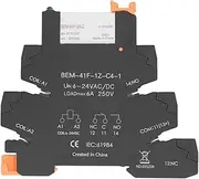 ANKROYU 6a 6‑24V Thin Relay, DC Control AC Ultra Thin Relay, Module Din Rail Mount Relay, Rail Mount Solid State Relay for Power Application