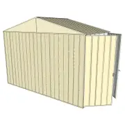Build-a-Shed 3.0 x 1.5 x 2.3m Gable Double Hinged Side Doors Shed - Cream