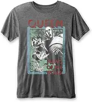 [Queen] News of The World' (Grey) Burnout T-Shirt