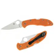Spyderco Delica 4 Lightweight Burnt Orange Flat Ground - Plain Blade YSC11FPBORE