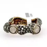 5.2ct Treated Diamond Band Ring Antique Look 925 Sterling Silver