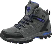 [JiuQing] Men's Walking Boots Waterproof Hiking Shoes for Backpacking Camping Trails Outdoor Walking
