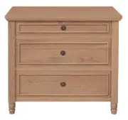 Beau 3 Drawer Solid White Cedar Turn Leg Dresser (Natural)