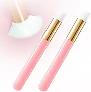 Buqikma 2-Piece Lash Brush Cleaning Tool - Lash Shampoo, Fan Brush, Peel Off Blackhead Remover, Nose Cleaning Tool (Pink)