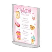 Double Sided Oval Clear Acrylic Leaflet Menu Holder 5x7" Pocket Desk Organizer
