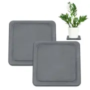 2-Pack Plant Coasters, 15cm Quick Dry Square Diatomaceous Mat[Dark Gray]