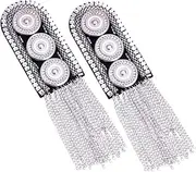 Tofficu 2pcs Shoulder Epaulets Tassel Fringe Epaulet Decor for Uniform Easy Safety Pin Add-on Fashion Accessory
