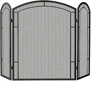 Fireplace Screen Panel Modern Fireplace Partition Screen Tri-fold with Net Home Fireplace Protective Door Decoration Spark Guardrail Safety Fence Fire Safety (Size : D)