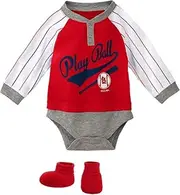 Outerstuff MLB Newborn Infants is It Game Time Yet 3 Piece Onseie Creeper Bodysuit Set