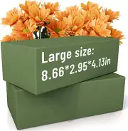 Floral Foam Blocks Large 9 Inch,Pack 2 of Wet Floral Foam Bricks,Flower Foam for