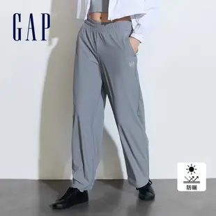 Gap 女裝 Logo防曬鬆緊運動褲-灰色(890027)